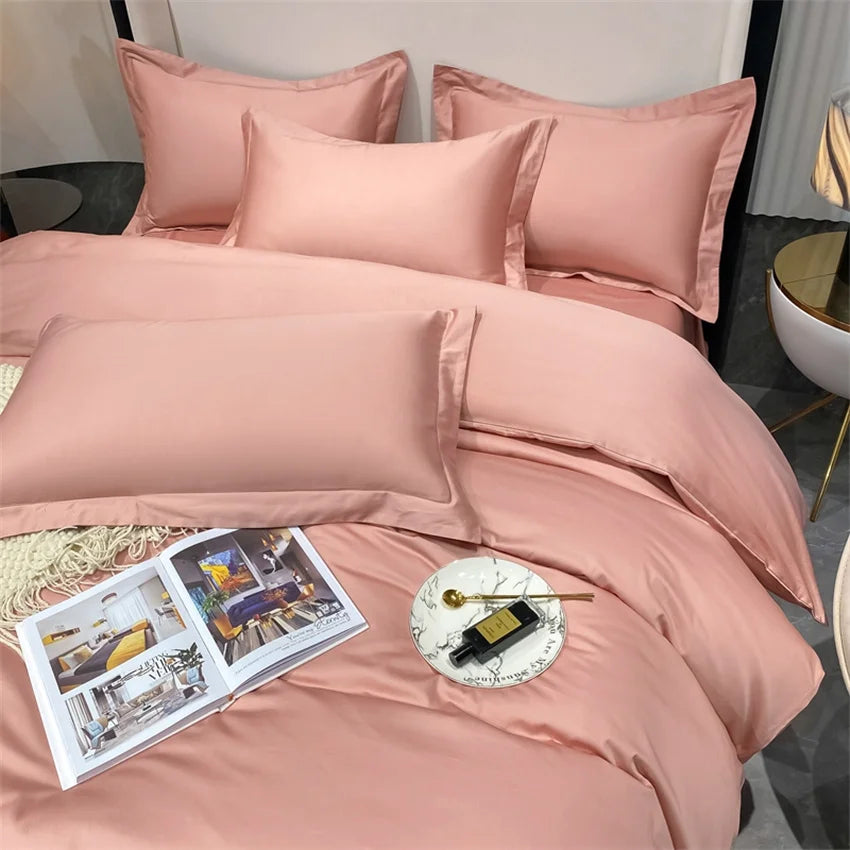 Luxury 100% Egyptian Cotton Bedding Set – Duvet Cover & Pillowcases, Soft Bed Linen for Double, Queen, King Size Beds