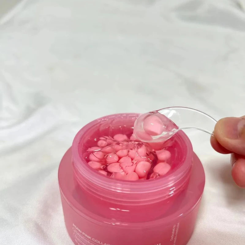 Korean Pink Collagen PDRN Capsule Cream with Niacinamide – Lightweight Non-Greasy Moisturizer for Uneven Skin Tone