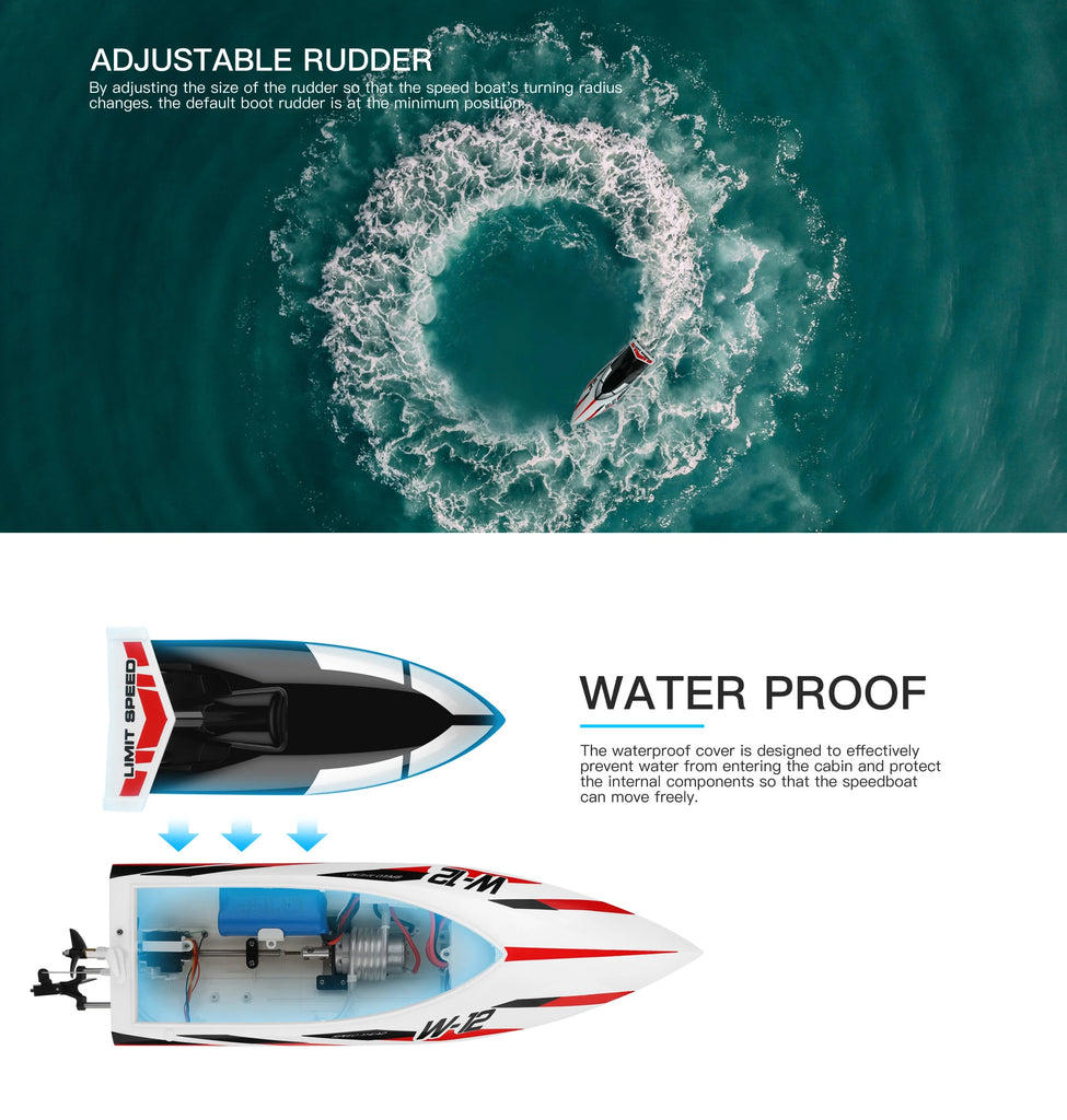 WL916 / WL912-A RC Speedboat 2.4GHz High-Speed Remote Control Racing Boat for Kids