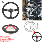 Universal 14 Inch Racing Steering Wheel Deep Dish PU Leather Drift Steering Wheel with ND Logo – Black thumbnail 6