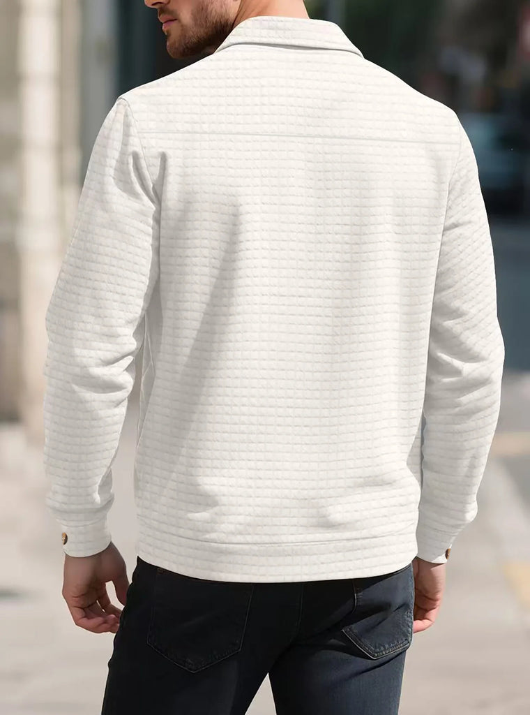 Men’s Spring Business Casual Single-Button Multi-Pocket Jacket
