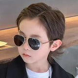 Kids Metal Oval Sunglasses – Cute Fashion Mirror Lens UV Protection for Boys & Girls thumbnail 1