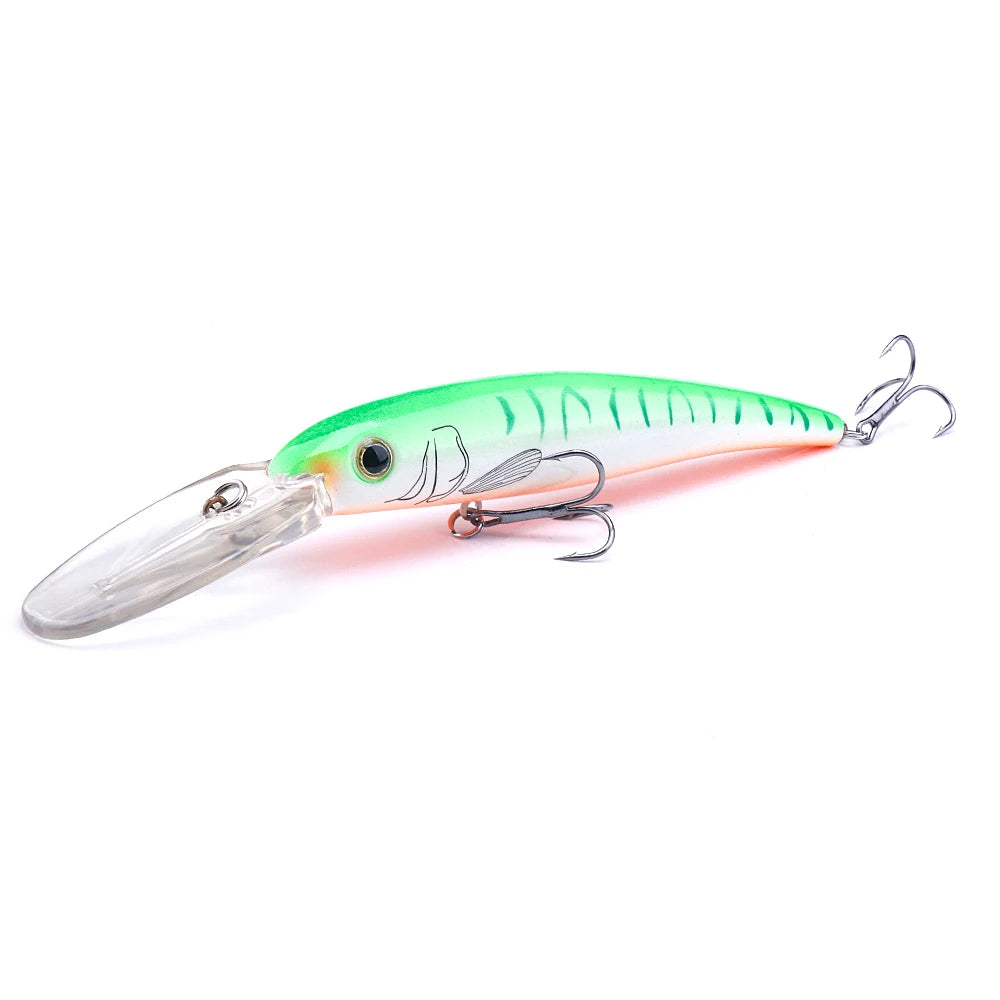 GOBASS 160mm Floating Minnow Fishing Lure – 22g Laser Crankbait for Freshwater & Saltwater | Trolling Wobbler Hard Bait