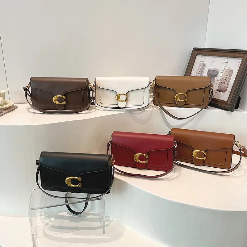 Women’s High-End Pure Color Square Shoulder Bag – Multi-Layer Minimalist Commuter Handbag