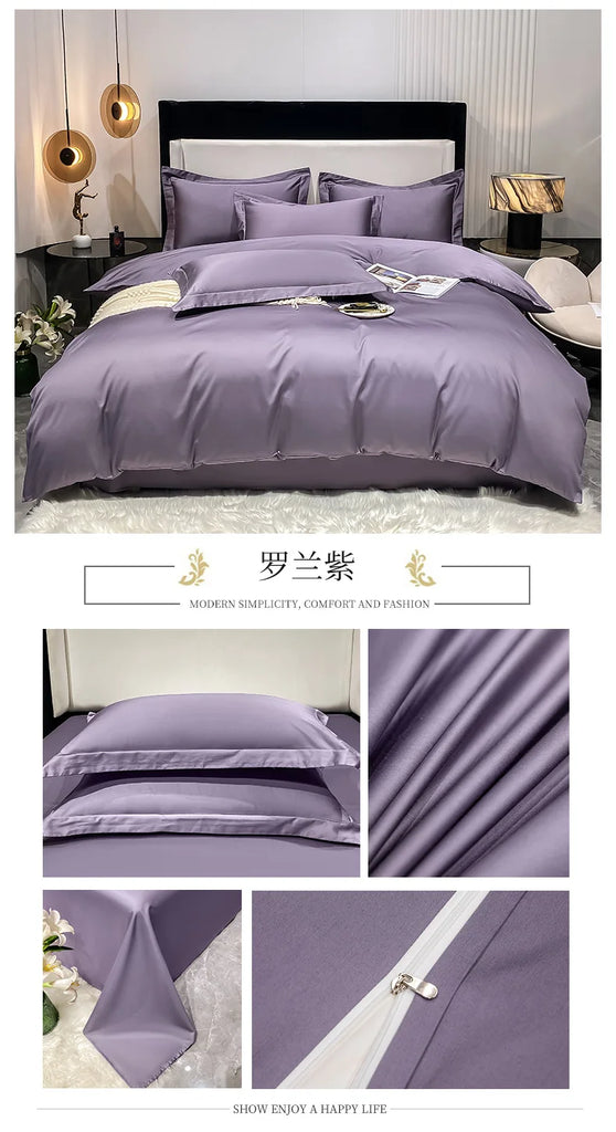 Luxury 100% Egyptian Cotton Bedding Set – Duvet Cover & Pillowcases, Soft Bed Linen for Double, Queen, King Size Beds