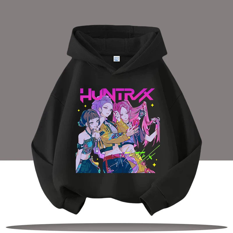 K-pop Demon Hunters Hoodie for Kids – Boys & Girls Fashion Pullover with Saja Print