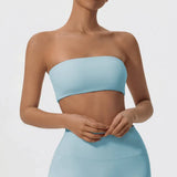 Strapless Quick-Dry Sports Bra Women’s Tube Top Yoga & Fitness Gym Wear thumbnail 37