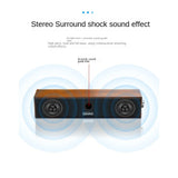 Long Strip USB Wired & Bluetooth Wooden Dual Speakers – Small Desktop Sound Bar with Heavy Bass thumbnail 10