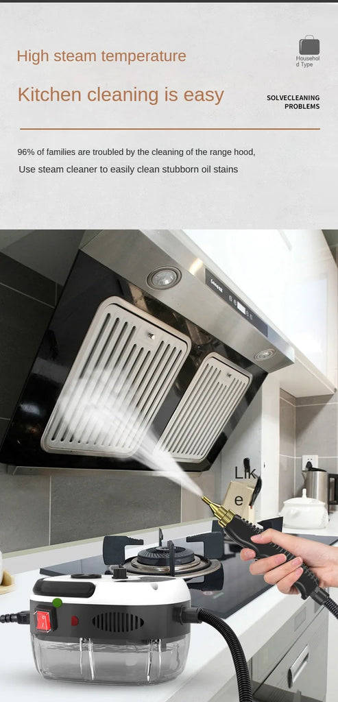 High-Temperature Steam Cleaner for Home, Car & Kitchen – Sterilization & Deep Cleaning, 110V US / 220V EU Plug