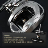 SeaSir Megacuda 15KG Drag Baitcasting Reel – Deep Spool, Aluminum Frame, Carbon Side, Double Handle Jigging Reel for Fresh & Saltwater Fishing thumbnail 6