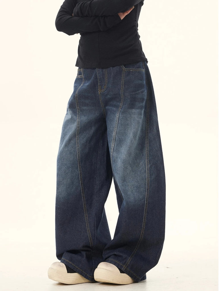 Womens Y2K Loose Baggy Cargo Jeans – High Waist Wide Leg Vintage Style