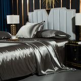 Nordic Silk Rayon Bedding Set 3/4/5 Piece Duvet Cover Bed Sheet Pillowcase Solid Luxury Twin Full Queen King Family Size thumbnail 18