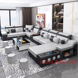 Linlamlim Modern Sectional Sofa Set with Chaise Lounge, Bluetooth Speakers & USB Charging Ports thumbnail 13