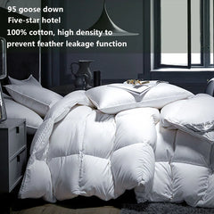 Winter Cotton Goose Down Quilt – Super Soft Fluffy Four Seasons Duvet, Queen & King Sizes, 220x240cm
