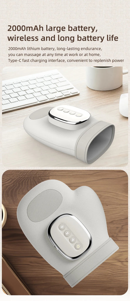 VIMYSHOW Electric Hand Massager Glove with Airbag Compression and Vibration – Finger, Palm and Wrist Relaxation Machine Rechargeable