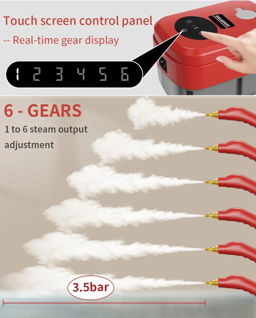 2500W High-Temperature Handheld Steam Cleaner for Home, Car, Kitchen, and More