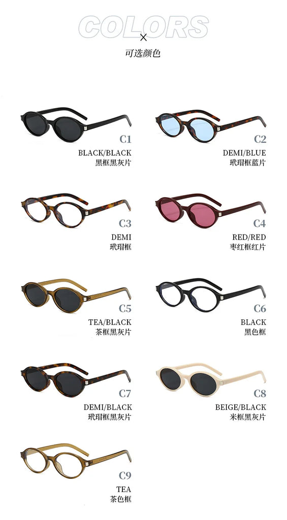 Oval Rice Nail Retro Fashion Sunglasses – Customizable Myopia Lenses 0~-6.0