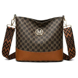 Retro M Letter Crossbody Handbag for Women – PU Leather Bucket Style Messenger Bag thumbnail 25