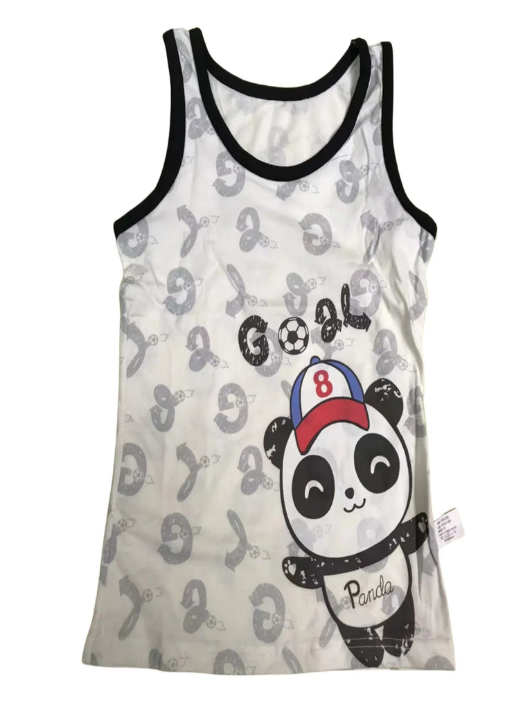 Boys Cartoon Dino Car Cotton Tank Top Singlet Underwear – Kids Summer Undershirt 3-10T