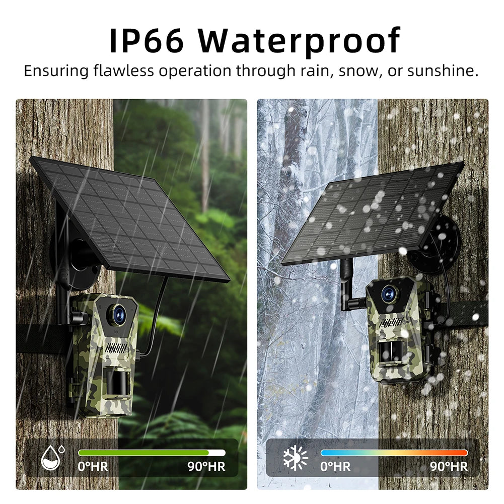 4G Solar Powered Infrared Outdoor Trail Camera – Waterproof Night Vision Wildlife Cam