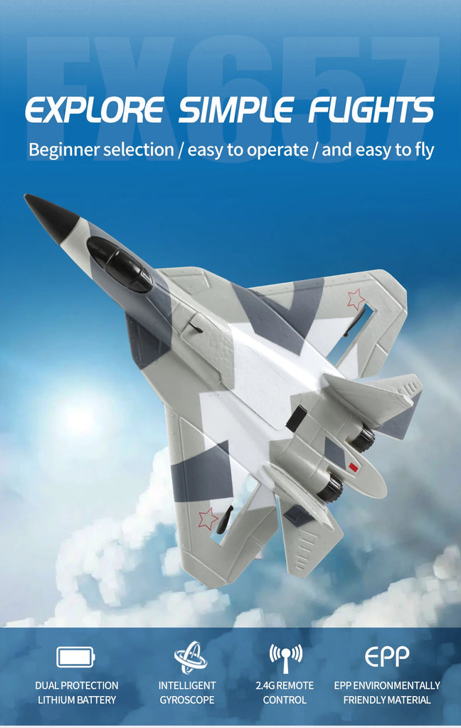 RC Foam Aircraft SU-35 Fighter Plane 2.4G Remote Control Glider for Kids and Adults