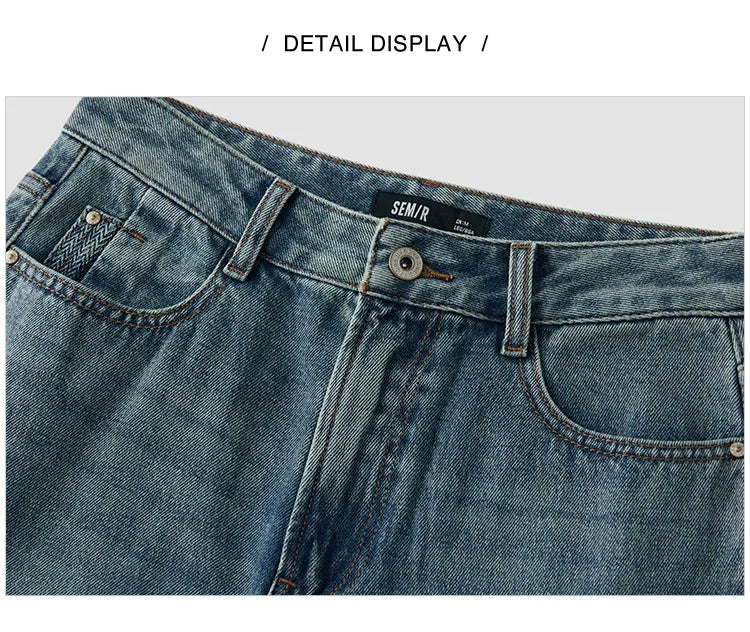 Semir Women’s Vintage Wide-Leg Jeans 2025 Spring Soft Cotton Denim Trousers