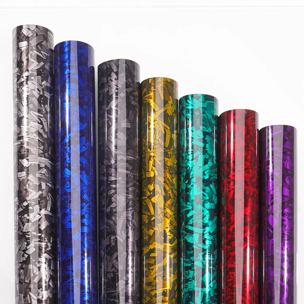 300cm High Gloss Forged Carbon Fiber Vinyl Wrap Film – Black, Gold, Silver, Red – 30/50cm Width PVC Car Hood Adhesive Sticker