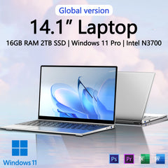 New Ultra Slim 14.1" Laptop 16GB RAM 2TB SSD Intel N3700 Windows 11 Pro