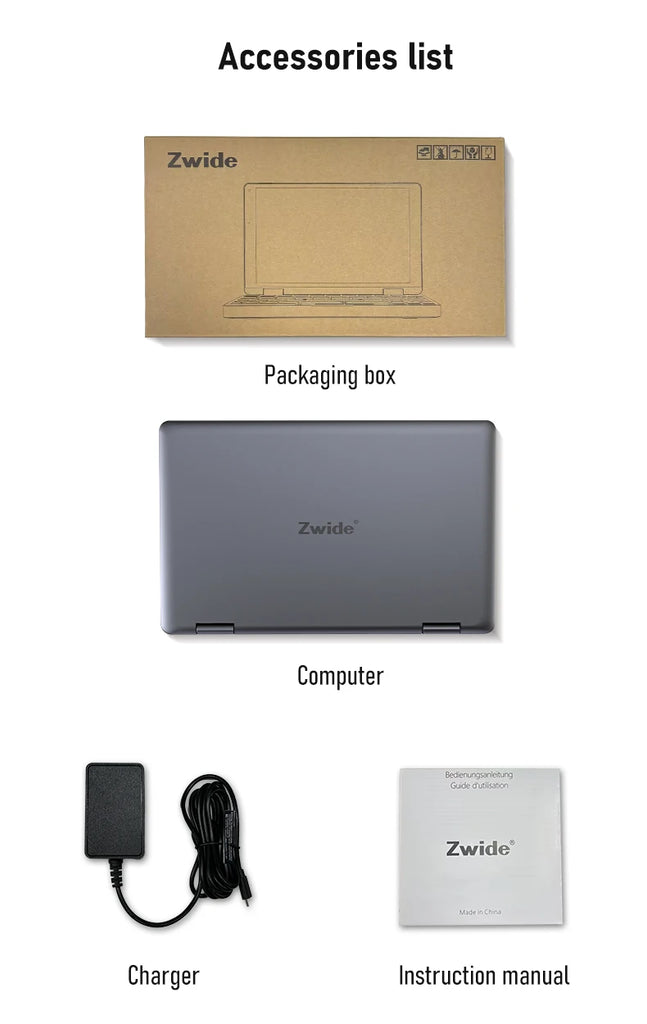 Zwide Mini Laptop 8-inch Touchscreen – 2-in-1 Pocket Laptop for Business & Entertainment