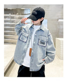 Kids Boys Denim Jacket – Casual Loose Fit Jeans Coat for Spring & Autumn (Ages 5–14) thumbnail 14