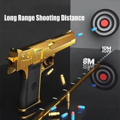 Desert Eagle Style Foam Dart Toy Pistol – Shell Ejection Soft Bullet Blaster for Kids 14+