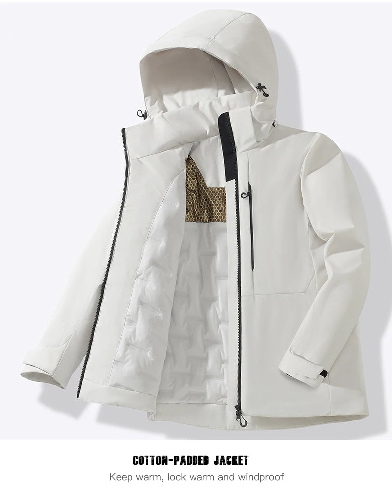 JNLN Unisex Waterproof Fleece Jacket – Winter Windproof Thermal Windbreaker for Men & Women