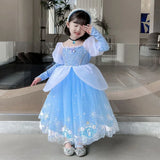 Cinderella Princess Cosplay Dress for Girls – Ball Gown Sequin Tutu Puff Mesh Summer Dress for Birthday & Carnival thumbnail 8