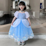 Cinderella Princess Cosplay Dress for Girls – Ball Gown Sequin Tutu Puff Mesh Summer Dress for Birthday & Carnival thumbnail 11