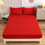 Kuup 3-Piece Solid Colour Queen Bedding Set – Polyester Fitted Sheet & Pillowcases with Elastic Band thumbnail 25