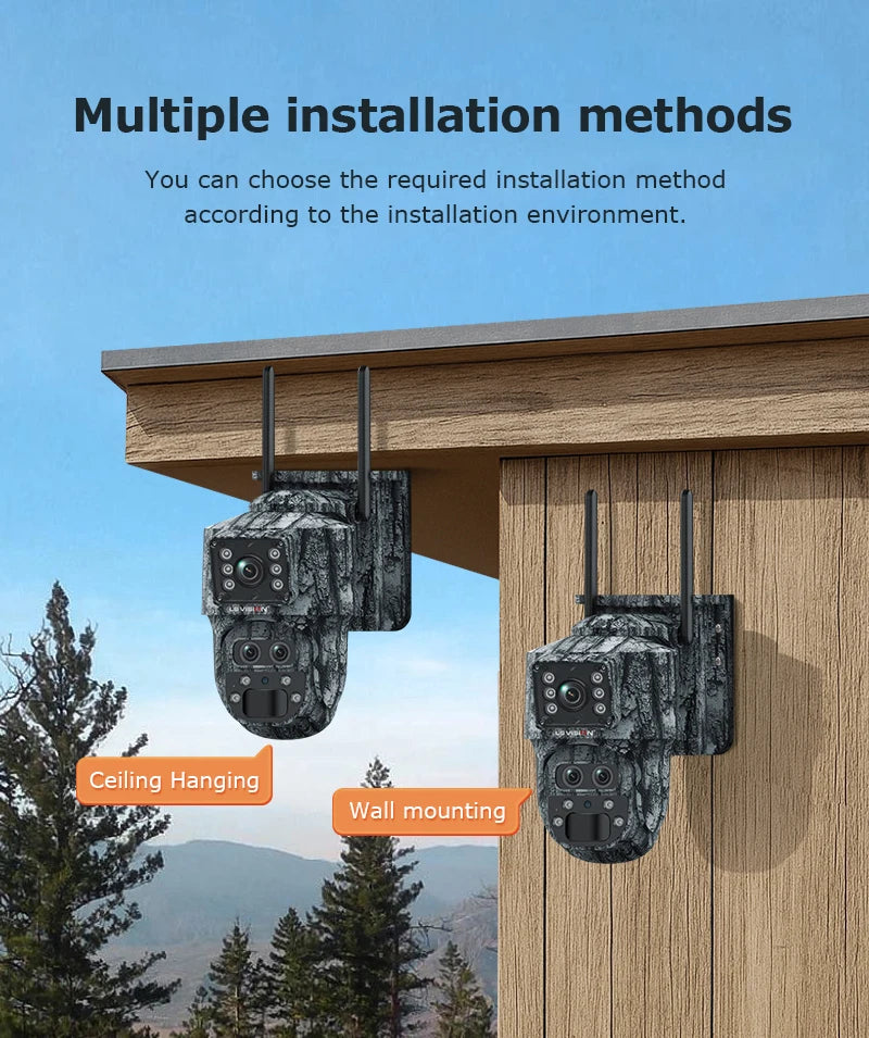 LS VISION 12MP 6K Solar Camera 15X Zoom 4G/WiFi Triple Lens Night Vision PTZ Trail Camera