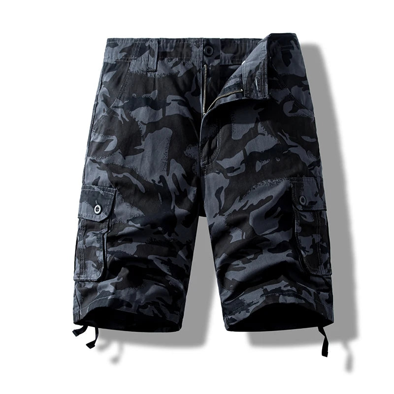 Men’s Cotton Cargo Knee-Length Tactical Shorts – Casual Hiking, Fishing & Sports Wear