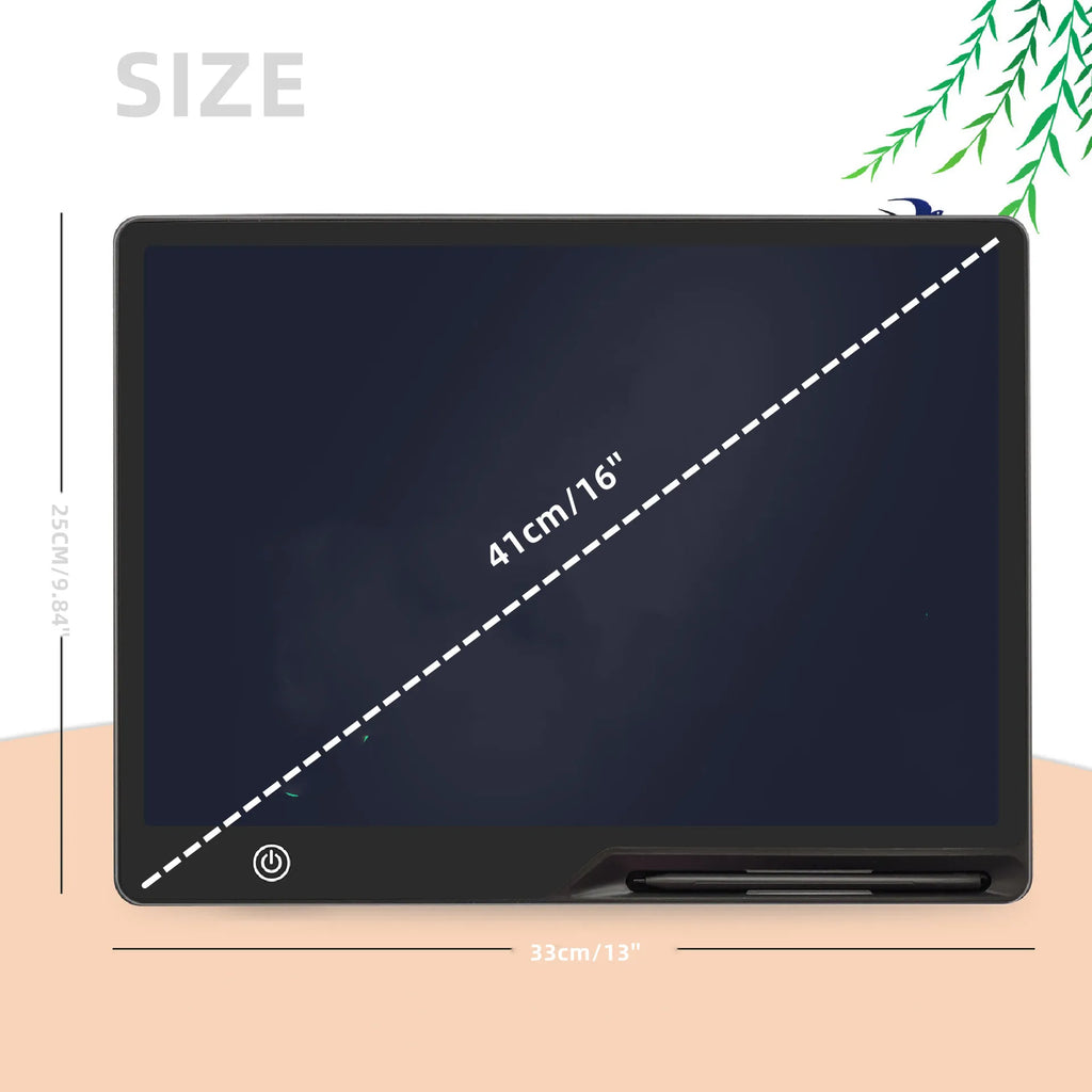 16 Inch USB Rechargeable LCD Writing Tablet Drawing Board 41cm Erasable Screen for Kids