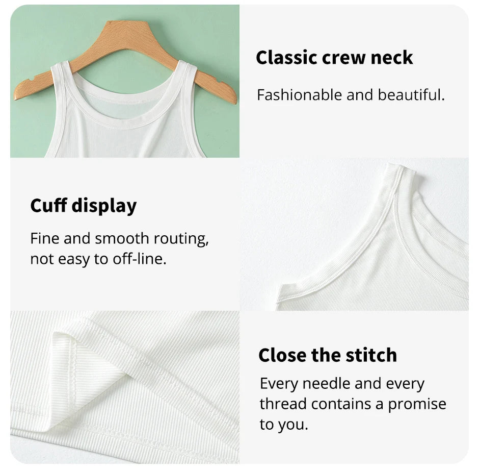 3-Piece Women’s Solid Color Knit Tank Top Vest Set
