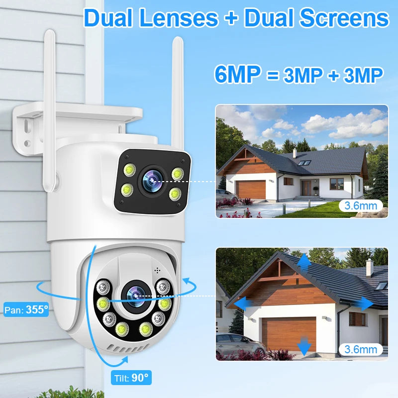 Smar 6MP Dual-Lens Wireless CCTV System 8CH NVR Kit with Audio & Night Vision