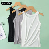 3-Piece Women’s Solid Color Knit Tank Top Vest Set thumbnail 1