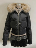 Spring Retro Faux Fur Coat for Women – Vintage 2000s Harajuku Gothic Punk Jean Parka thumbnail 3