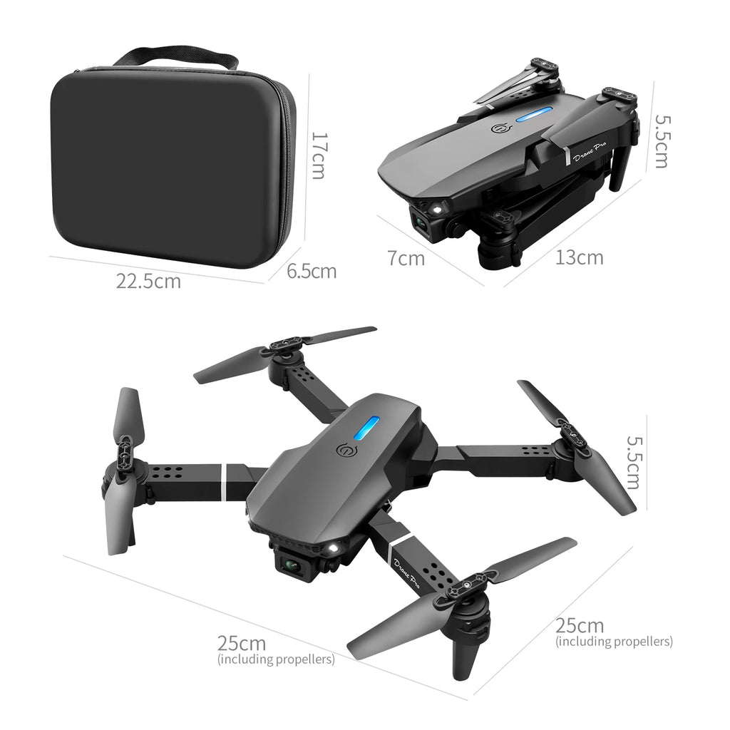E88/E99 Drone with Dual HD Cameras, Screen Remote Control, Optical Flow, 6-Axis Gyro, One-Button Takeoff, Foldable Quadcopter