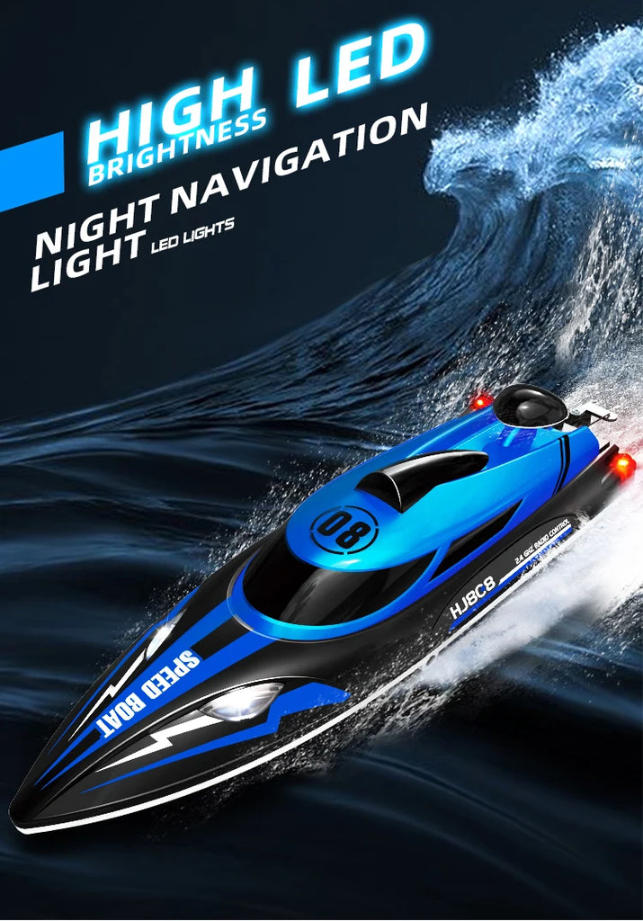 HJ808 RC Battery Boat 2.4GHz 25km/h High-Speed Remote Control Racing Ship Model Toy