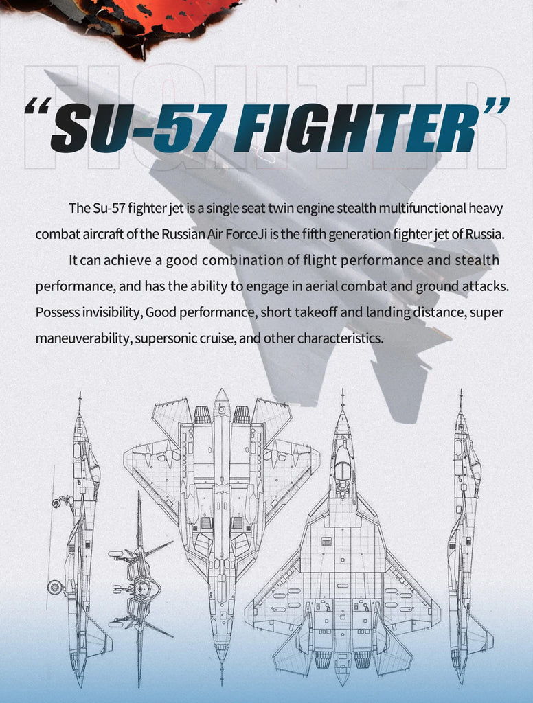RC Foam Aircraft SU-35 Fighter Plane 2.4G Remote Control Glider for Kids and Adults