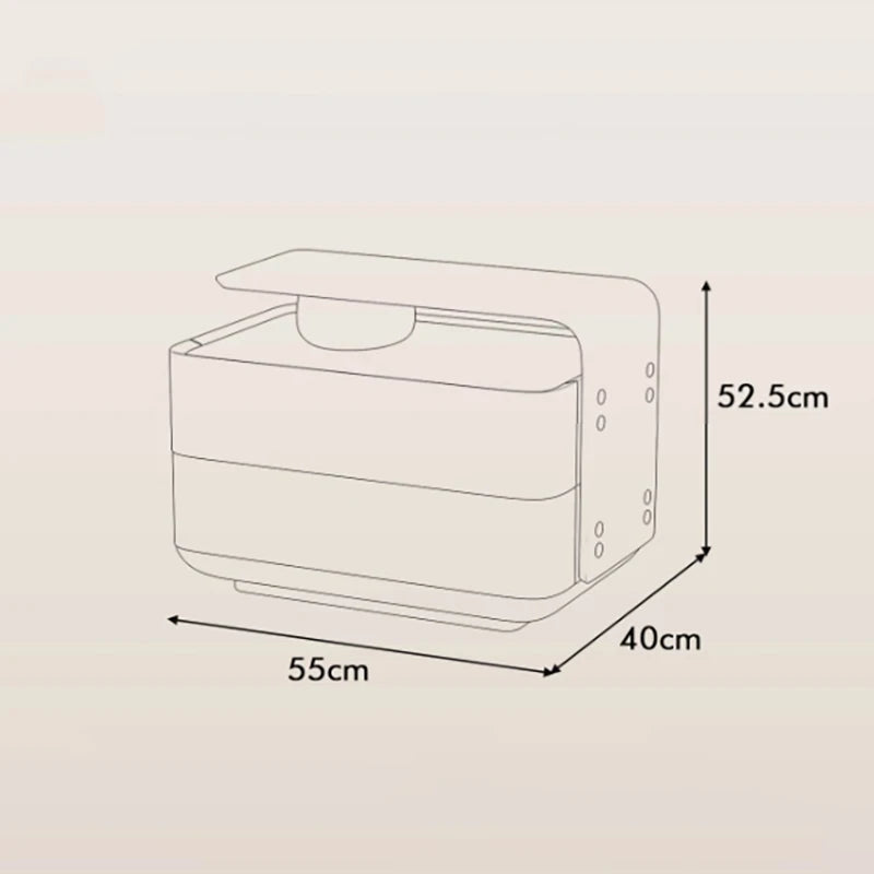 Nordic Minimalist Bedside Table with Storage Drawers – Modern Glamour Nightstand for Bedroom