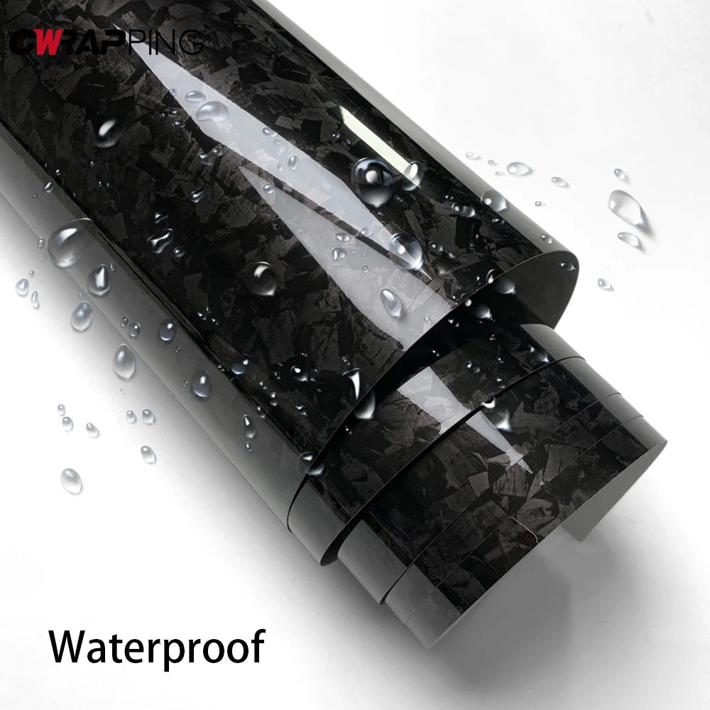 Carbon Fiber Vinyl Wrap Film Waterproof Glossy Self Adhesive Car Sticker Roll 150cm PVC Auto Body Protection Decal