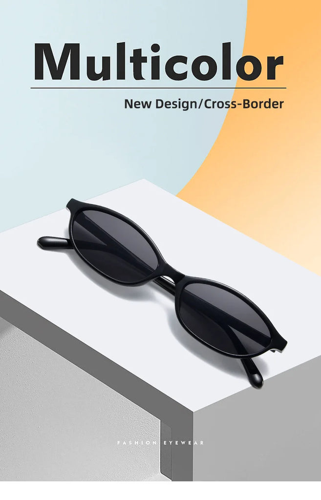 Retro Oval Cat Eye UV400 Sunglasses for Women – Trendy Small Frame Punk Sun Protection Shades