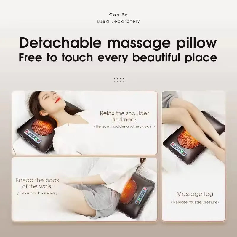 Electric Full Body Massage Mattress with Heat and Vibration – 96 Head Massager Cushion for Neck, Back, Legs and Feet