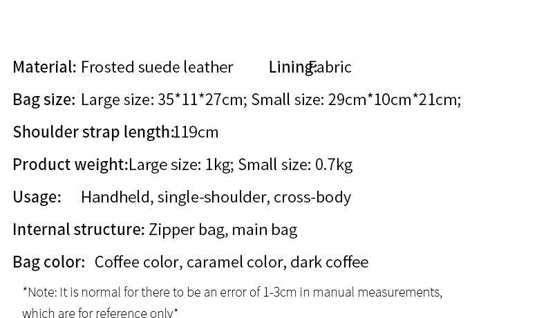 Women’s Genuine Suede Leather Large Capacity Shoulder Tote Bag Luxury Casual Handbag